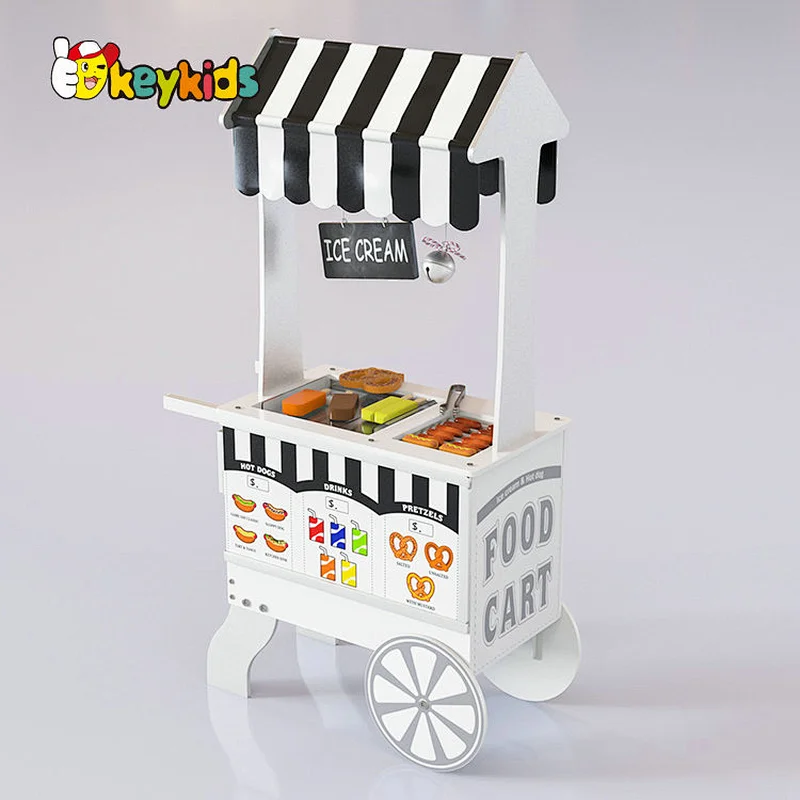 Factory OEM Simulated Wooden Ice Cream Cart Playset for Kids W10A176