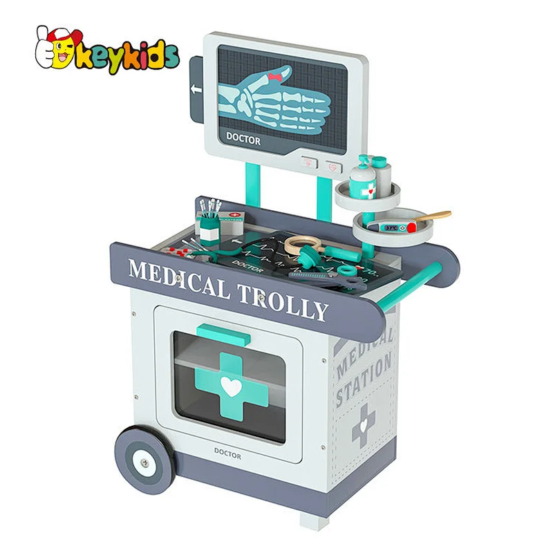 Factory OEM Simulated Wooden Ice Cream Cart Playset for Kids W10A176