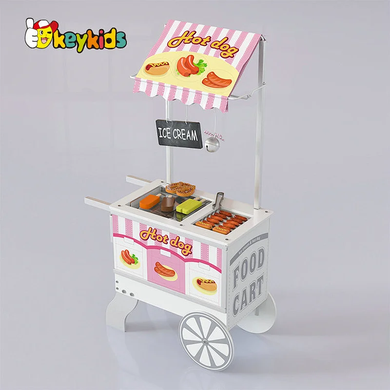 Factory OEM Simulated Wooden Ice Cream Cart Playset for Kids W10A176